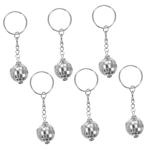 PRETYZOOM 6St Disco-Schlüsselanhänger Taschenanhänger Mini-Disco-Kugel Schlüsselbund Vintage-Dekor DIY liefert kompaktes Schlüsselanhänger-Ornament fein Ohrring Zubehör Dekorationen von PRETYZOOM