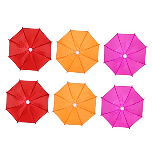 PRETYZOOM 6st Mini-spielzeug-regenschirm Schöne Bastelschirme Regenschirme Papier Mini-hauszubehör Mini-sonnenschirm Polyester Draht Kind Handy Sonnenschirm Regenschirm von PRETYZOOM
