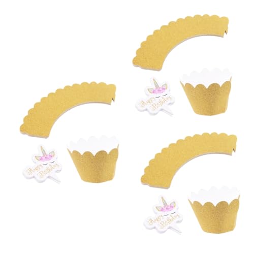 PRETYZOOM 72 Stk kuchen Tortenaufsätze aus Papier Dekorationszubehör für Desserttische Party-Cupcake-Dekor Pappbecher schmücken Geburtstag von PRETYZOOM