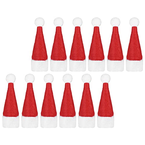 PRETYZOOM 72 Stk Mini-weihnachtsmütze Weihnachtsmützen Für Ornamente Puppenhüte Winterliches Abendessen Dekor Weihnachtsmütze Für Kinder Xmax Baumspitze Mini-hüte Lieferungen Schüttgut Stoff von PRETYZOOM