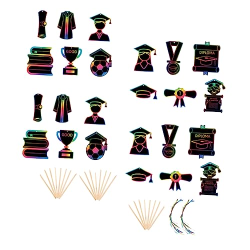 PRETYZOOM 72St Abschlusskratzer Rubbelkarten Handgelenkbänder Schmierpapier Notizblöcke zeichnen Ostern Dekoration bastelkasten swor Abschluss Rubbellose Abschlusskratzpapier Holzstock Black PRETYZOOM 72St Abschlusskratzer Rubbelkarten Handgelenkbänder Schmierpapier Notizblöcke zeichnen Ostern Dekoration bastelkasten swor Abschluss Rubbellose Abschlusskratzpapier Holzstock Black von PRETYZOOM