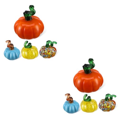 PRETYZOOM 8 Stück Kürbisstatuen Aus Geblasenem Glas Herbstdekorationen Deko Aus Geblasenem Glas Miniatur Gemüsefiguren Glasornamente Mini Kürbis Aus Geblasenem Glas Kürbis Desktop von PRETYZOOM