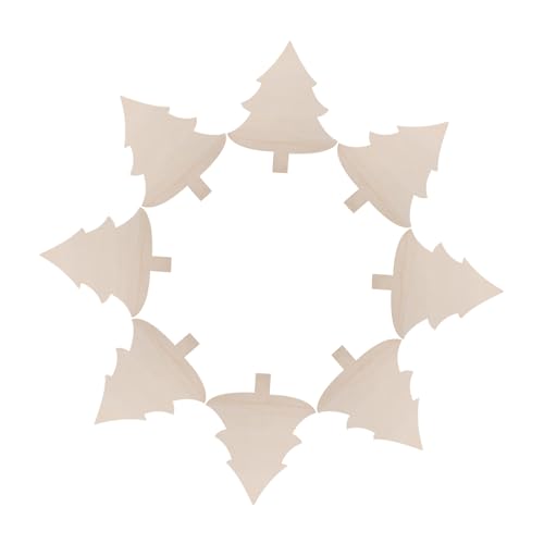 PRETYZOOM 8 Stück Teiliges Unbemalte Holzanhänger Weihnachtsbaumform Naturbelassene Holzscheiben Diy-bastelset für Rustikale Weihnachtsdeko Vielseitige Holzplatten für Xmas-party und von PRETYZOOM