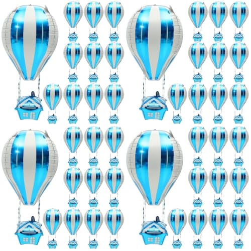 PRETYZOOM 80 Stück Heißluftballons Aus Aluminiumfolie Dekoration Für Babypartys Geschlechtsoffenbarung Geburtstagsparty-Zubehör von PRETYZOOM