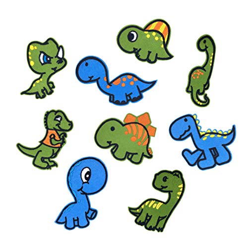 PRETYZOOM 9 Stück Dinosaurier Nähpatches Tier Gestickte Patches Kleidung Dekoration Patch Aufkleber für DIY Kunsthandwerk Kleidung Jeans (Sortiertes Muster) von PRETYZOOM