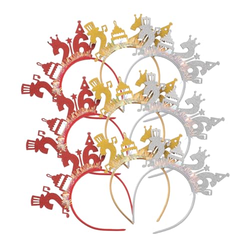 PRETYZOOM 9 Stück Teiliges Year S Eve Haarreif Leichte Bequeme Party-haarreifen in Gold Rot Silber Kreative Foto-requisiten für Festliche Silvesterfeiern und Familienzusammenkünfte PRETYZOOM 9 Stück Teiliges Year S Eve Haarreif Leichte Bequeme Party-haarreifen in Gold Rot Silber Kreative Foto-requisiten für Festliche Silvesterfeiern und Familienzusammenkünfte von PRETYZOOM