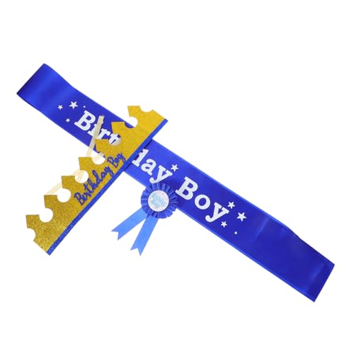 PRETYZOOM Blaues Geburtstags Set für Jungen Teiliges Party Kostümzubehör mit Verstellbarer Schärpe Stirnband und Abzeichen für Teens und Männer Festliche Geburtstagsdeko PRETYZOOM Blaues Geburtstags Set für Jungen Teiliges Party Kostümzubehör mit Verstellbarer Schärpe Stirnband und Abzeichen für Teens und Männer Festliche Geburtstagsdeko von PRETYZOOM