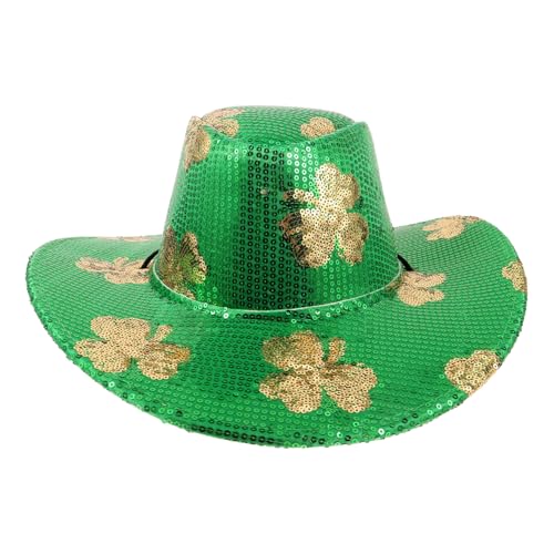 PRETYZOOM Stilvoller Cowgirlhut Zum St. Patrick's Day Partyhut mit Leuchtenden Pailletten für Frauen Bühnenauftritte PRETYZOOM Stilvoller Cowgirlhut Zum St. Patrick's Day Partyhut mit Leuchtenden Pailletten für Frauen Bühnenauftritte von PRETYZOOM