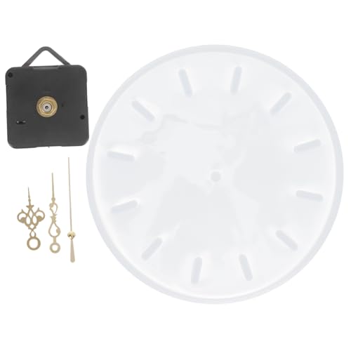 PRETYZOOM DIY Silikon Uhrenform Runde Uhrmacherform mit Uhrwerk und Zeigern für Kreative Bastelprojekte Einfach zu Bedienen Reinigen für Epoxidharz Gestaltung von PRETYZOOM