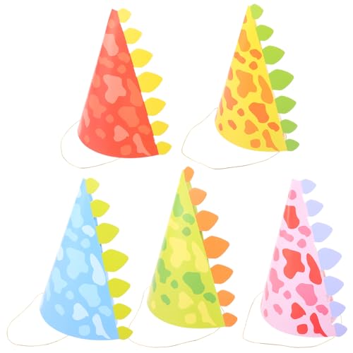 PRETYZOOM Dinosaurier-Kegelhüte 10 Stück Dinosaurier-Partyhüte Geburtstagsparty Papierkegelhüte Für Babyparty Kindergeburtstag Gastgeschenke Dino-Partyzubehör von PRETYZOOM