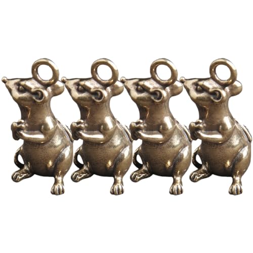 PRETYZOOM Elegantes -schlüsselanhänger-Set 4-teilig Dekorative Hängende Ratten-Ornamente Für Die Heimdekoration Kreative Schreibtischdekoration von PRETYZOOM