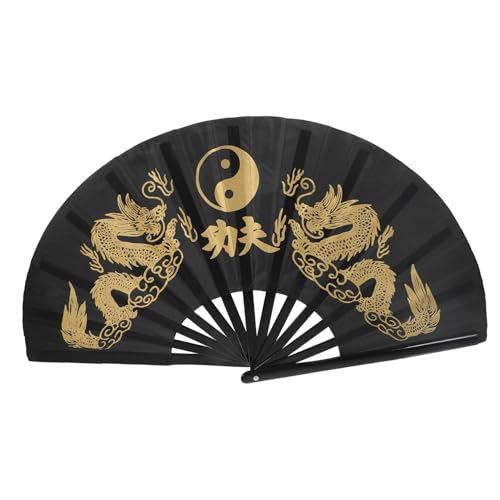 PRETYZOOM Faltbarer Tai Chi Fächer aus Holz mit Schwarzem Traditioneller Chinesischer Kung Fu Tanzfächer Leicht Platzsparend Vintage Design für Performance Fotorequisite Sommerreise PRETYZOOM Faltbarer Tai Chi Fächer aus Holz mit Schwarzem Traditioneller Chinesischer Kung Fu Tanzfächer Leicht Platzsparend Vintage Design für Performance Fotorequisite Sommerreise von PRETYZOOM
