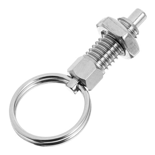 PRETYZOOM Federstift Anhänger-tor-stift Handkolben Frühlingskussschloss Federriegelverschluss Verriegelungskopf Ziehen Federstößel Federkugelstößel Anhänger Tor Silver Rostfreier Stahl von PRETYZOOM