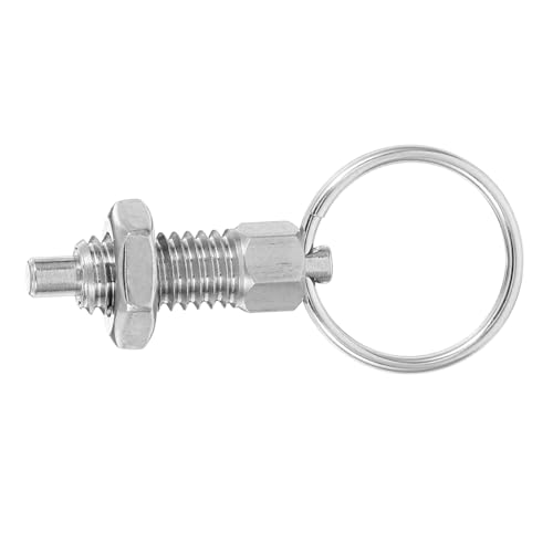 PRETYZOOM Federstift Federschloss Federkolben Mit Zugring Kolbenriegel Zugring Knopf Kolben Nutzfahrzeug Anhängerzubehör Zugstift Federknopf Gefederter Stift Edelstahl Silber von PRETYZOOM