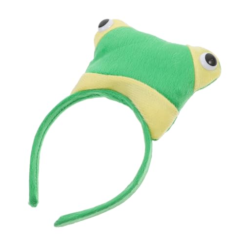 PRETYZOOM Frosch-Stirnband Plüsch-Tier-Stirnbänder lustiges Stirnband Frösche frosch haarband frosch haarreif frauen stirnband Frog Elements Halloween Haarband kurzer Plüsch Green von PRETYZOOM