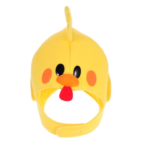 PRETYZOOM Gelber Plüsch Kükenhut Kuscheliger Animal Cosplay Partyhut für Jungen Halloween Fotorequisite Niedlicher Hühnchen Kopfschmuck für Ostern und Kostümfeiern von PRETYZOOM