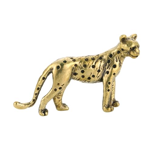 PRETYZOOM Gepard-Ornamente aus Messing Desktop-Geparden-Ornament Tierskulptur aus Messing Vintage-Dekor Golddekor exquisites Tierdekor Messingfigur Jahrgang Dekorationen von PRETYZOOM