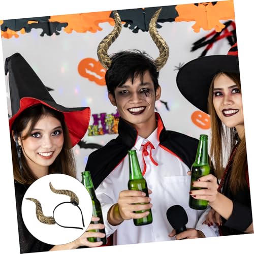 PRETYZOOM Halloween Teufelshörner Stirnband Gold Verstellbar Leichtes Cosplay Accessoire für Kostümparty und Karneval PRETYZOOM Halloween Teufelshörner Stirnband Gold Verstellbar Leichtes Cosplay Accessoire für Kostümparty und Karneval von PRETYZOOM