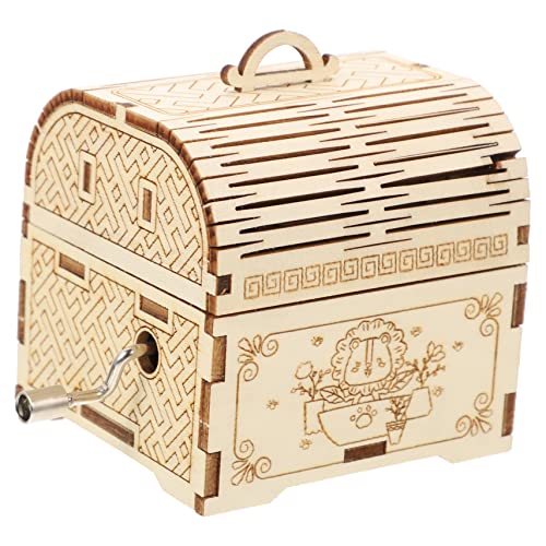 PRETYZOOM Handgefertigte Holz Musikbox Diy Stilvolles für Langlebig und Dekorativ als für und Zimmerdekoration Klassische Spieluhr mit Handkurbel Kreative Bastelidee von PRETYZOOM
