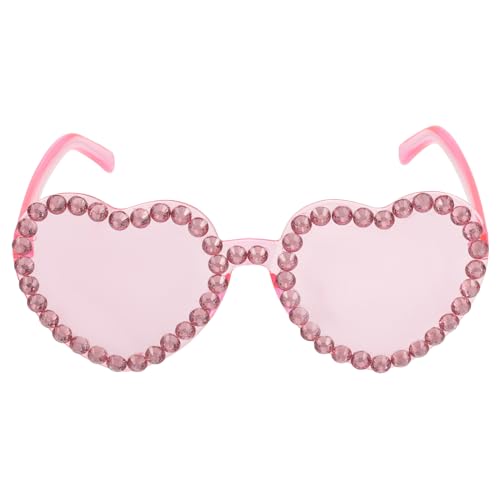 PRETYZOOM Herzform Sonnenbrille Kunststoff Partybrille Rosa Herz Brille Mode Neuheit Unisex Karneval Maskerade Musikfestival Kostüm Hawaii Party Foto Requisiten von PRETYZOOM
