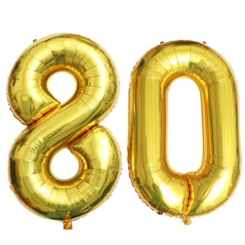 PRETYZOOM Jumbo Gold Folienballon Nummer 80 Partydekoration Geburtstagsfeier Jubiläum Festtagsbedarf Fotorequisiten Glänzend Und Auffällig PRETYZOOM Jumbo Gold Folienballon Nummer 80 Partydekoration Geburtstagsfeier Jubiläum Festtagsbedarf Fotorequisiten Glänzend Und Auffällig von PRETYZOOM