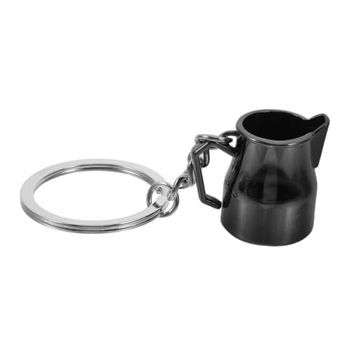 PRETYZOOM Kaffee-schlüsselanhänger Mini-cup-schlüsselanhänger Metallschlüsselring Schlüsselanhänger Zum Thema Kaffee Milchaufschäumbecher-schlüsselanhänger Rostfreier Stahl Silver von PRETYZOOM