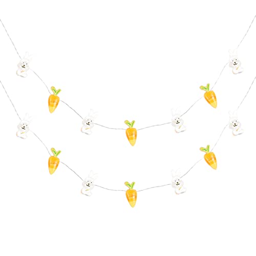 PRETYZOOM Led Lichterkette Mit Hasen Und Karotten Batteriebetriebene Dekolampe Für Garten Und Innenbereich Mit Lichtern Für Osterfeiern Und Frühlingsdekoration von PRETYZOOM