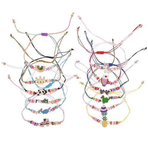 PRETYZOOM Kindergeburtstag Armband Kinder Kinderarmbänder Ädchen Schmuck Elastische Perlen Armbänder Eiscreme Cartoon Design Für Partygeschenke Und Mitgebsel von PRETYZOOM