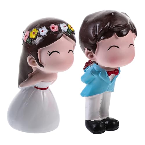 PRETYZOOM Küssendes Paar Tortenfigur Aus Resin Romantische Kuchen Dekoration Für Hochzeiten Und Feierlichkeiten Hochzeitstorte Deko von PRETYZOOM
