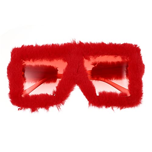 PRETYZOOM Lustige Brille Übergroße Gläser Damen Lustige Geburtstag Flippige Ausgefallene Für Damen Frauen Vintage Rot Plüsch von PRETYZOOM