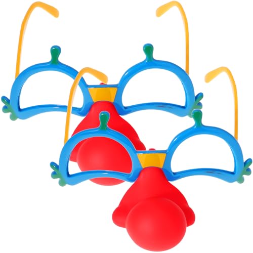 PRETYZOOM Lustige Rote Nasenbrillen lustige Partei Sonnenbrille mit Clown rote Kostüm Neuheit Brillen für lustige Weihnachtsfeier begünstigt Lieferungen Lustige Party-Brillen von PRETYZOOM