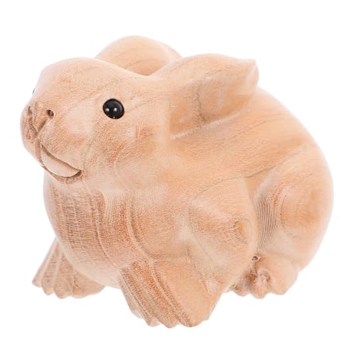 PRETYZOOM Holz Geschnitzte Hasenstatue Handgefertigt Osterdekoration Heimdekoration Ausgestopfte Figur PRETYZOOM Holz Geschnitzte Hasenstatue Handgefertigt Osterdekoration Heimdekoration Ausgestopfte Figur von PRETYZOOM