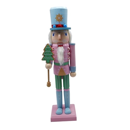 PRETYZOOM Pastell Weihnachts Holz Holzfigur Nutcracker Soldat Handbemalt Traditionelle Tischdekoration Festlicher Sammler Weihnachtsschmuck von PRETYZOOM