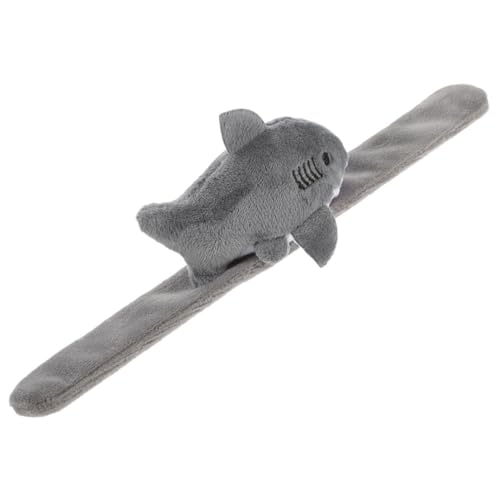 PRETYZOOM Plüschring Umarmungsarmband Plüschspielzeug-Armband Hund Armbänder Hase Plüschtiere Welpe Plüschhai-Armband Süße Manschette Haustier Quietschend Party Grey Pp Baumwolle von PRETYZOOM