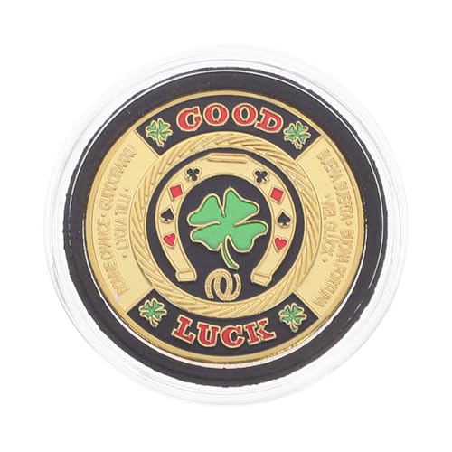 PRETYZOOM Poker-Kartenpresse, Kupfermünze, Viel Glück, Kleeblatt, Glücksbringer, Kartenspiel, Tally, Pokerchip, Schutz für Pokerkarten, Büro, Sammlung PRETYZOOM Poker-Kartenpresse, Kupfermünze, Viel Glück, Kleeblatt, Glücksbringer, Kartenspiel, Tally, Pokerchip, Schutz für Pokerkarten, Büro, Sammlung von PRETYZOOM