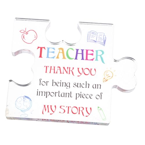 PRETYZOOM Puzzle Schild für Lehrer Tischdekoration Transparentes Design Romantisches für Lehrertag und Abschluss Ornament PRETYZOOM Puzzle Schild für Lehrer Tischdekoration Transparentes Design Romantisches für Lehrertag und Abschluss Ornament von PRETYZOOM