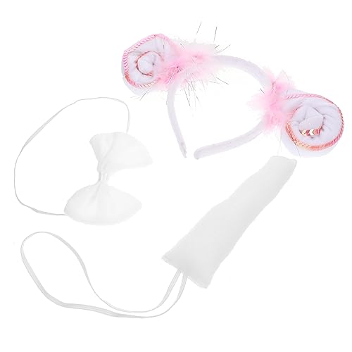 PRETYZOOM Schaf Kostüm Teilig mit Rosa Pailletten Ohren Haarreif Schleife und Weiche Stoffmaterialien Bequem und Langlebig für Halloween Party Bühnenauftritte Tier Cosplay Zubehör von PRETYZOOM