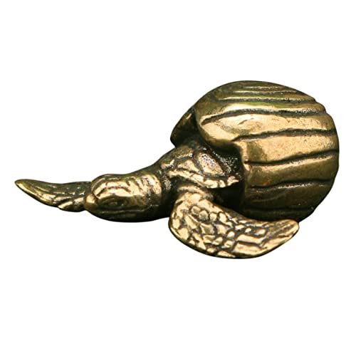 PRETYZOOM Schildkrötenverzierung aus Messing Chinoiserie-Dekor Schildkrötendekor aus Messing Bürodekoration Vintage-Dekor Desktop-Schildkröten-Dekor Exquisite Schildkrötenfigur Schreibtisch von PRETYZOOM