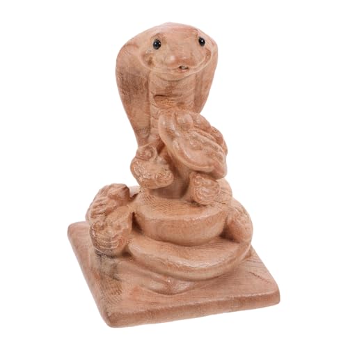 PRETYZOOM Schlangenstatue - Holzschnitzerei Für Wohndekoration Feng Shui Ornament Schlangen Sammlerfigur Statue von PRETYZOOM
