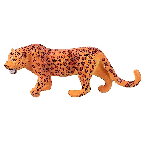 PRETYZOOM Simulations-Leopard-Spielzeug Zootierfiguren Tierfiguren Spielzeug Tabletop-kunstfiguren Leopardenfiguren Desktop-Spielzeug PVC Dekorationen Leopardenmuster von PRETYZOOM