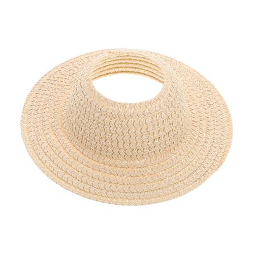 PRETYZOOM Strohhut Mini UV schutz Sommermütze mit Breiter Krempe für Puppen DIY Kleine Handwerksdeko als Sonnenschutz bei Outdoor Freizeit und Strand von PRETYZOOM