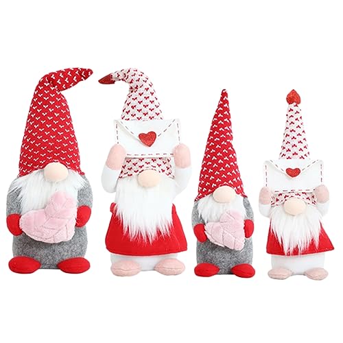 PRETYZOOM Valentinstag Dekorationen 4 Stücke Plüsch GNOME Ornament GNOME Puppen Für Wohnkultur von PRETYZOOM