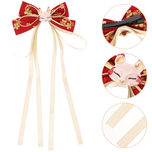 PRETYZOOM Vintage Haarclip mit Fuchsmotiv Schleife und Langem Quaste Haarschmuck für Hochzeit Party und Alltag Langlebig Modisch Geeignet für Frauen und Mädchen von PRETYZOOM