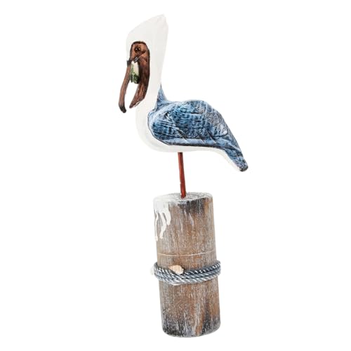 PRETYZOOM Vogeldekoration aus Holz Holzvogel auf Baumstumpfdekoration Vogel auf Baumstumpfstatue Tischdekoration Geschenke für den einzug Ornament Vintage-Dekor Vogel auf Baumstumpffigur von PRETYZOOM