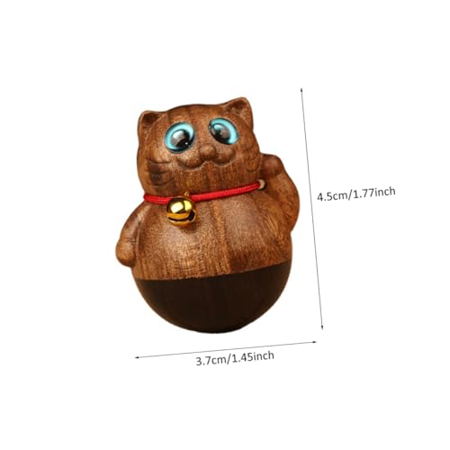 PRETYZOOM Wackelnde Glückskatze Holzfigur Tumbler Japanische Dekoration für Schreibtisch Wohnzimmer Katze Deko für Katzenliebhaber PRETYZOOM Wackelnde Glückskatze Holzfigur Tumbler Japanische Dekoration für Schreibtisch Wohnzimmer Katze Deko für Katzenliebhaber von PRETYZOOM