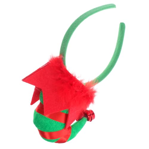 PRETYZOOM Weihnachtsbaum-stirnband Entzückende Haarreiber Weihnachtskopfschmuck Stirnbänder Für Rollenspiele Urlaub Haarreifen Clown-kopfschmuck Feiertags-party-stirnbänder Grün Stoff von PRETYZOOM