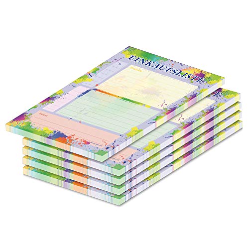 PRICARO Einkaufsliste Splash, bunt, A6, 5 Stück PRICARO Einkaufsliste Splash, bunt, A6, 5 Stück von PRICARO