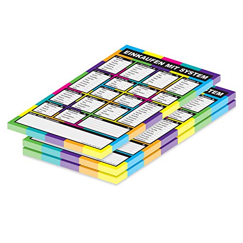 PRICARO Einkaufsliste "System", Kacheln, magnetisch, bunt, A5, 25 Blatt, 3 Stück PRICARO Einkaufsliste "System", Kacheln, magnetisch, bunt, A5, 25 Blatt, 3 Stück von PRICARO