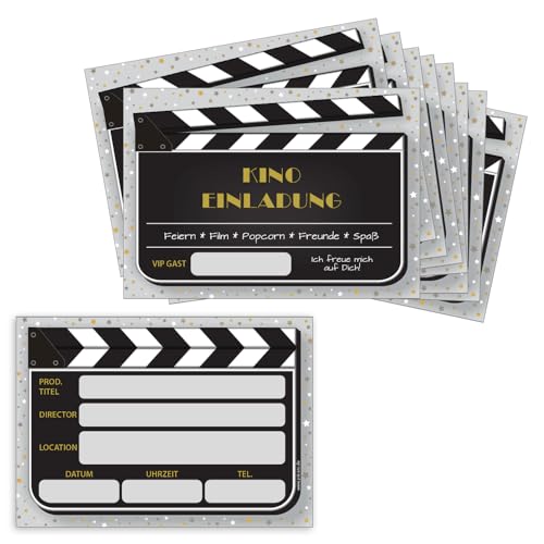 PRICARO Einladungskarten Kindergeburtstag, A6 Filmklappe, 10 Stück PRICARO Einladungskarten Kindergeburtstag, A6 Filmklappe, 10 Stück von PRICARO