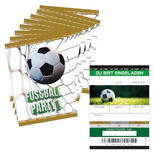 PRICARO Einladungskarten Kindergeburtstag, A6 Fußball, 10 Stück PRICARO Einladungskarten Kindergeburtstag, A6 Fußball, 10 Stück von PRICARO